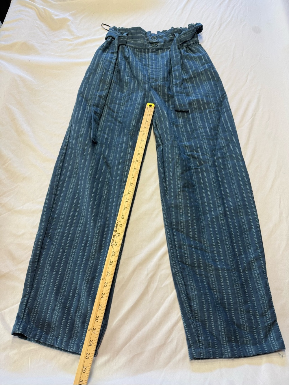 Angie Blue Striped Drawstring Chinos